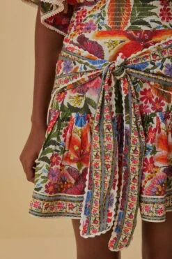 Farm Rio Off-White Tropical Yard Mini Skirt 7 Farm Rio Off-White Tropical Yard Mini Skirt -Farm Rio 315950 03