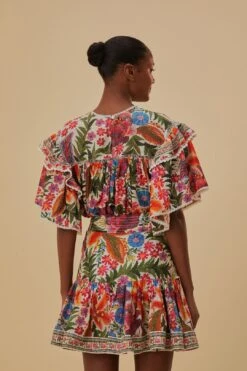 Farm Rio Off-White Tropical Yard Mini Skirt 8 Farm Rio Off-White Tropical Yard Mini Skirt -Farm Rio 315950 04