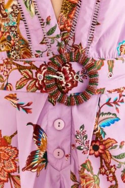 Farm Rio Lilac Floral Monkey Short Sleeve Romper -Farm Rio 315954 05