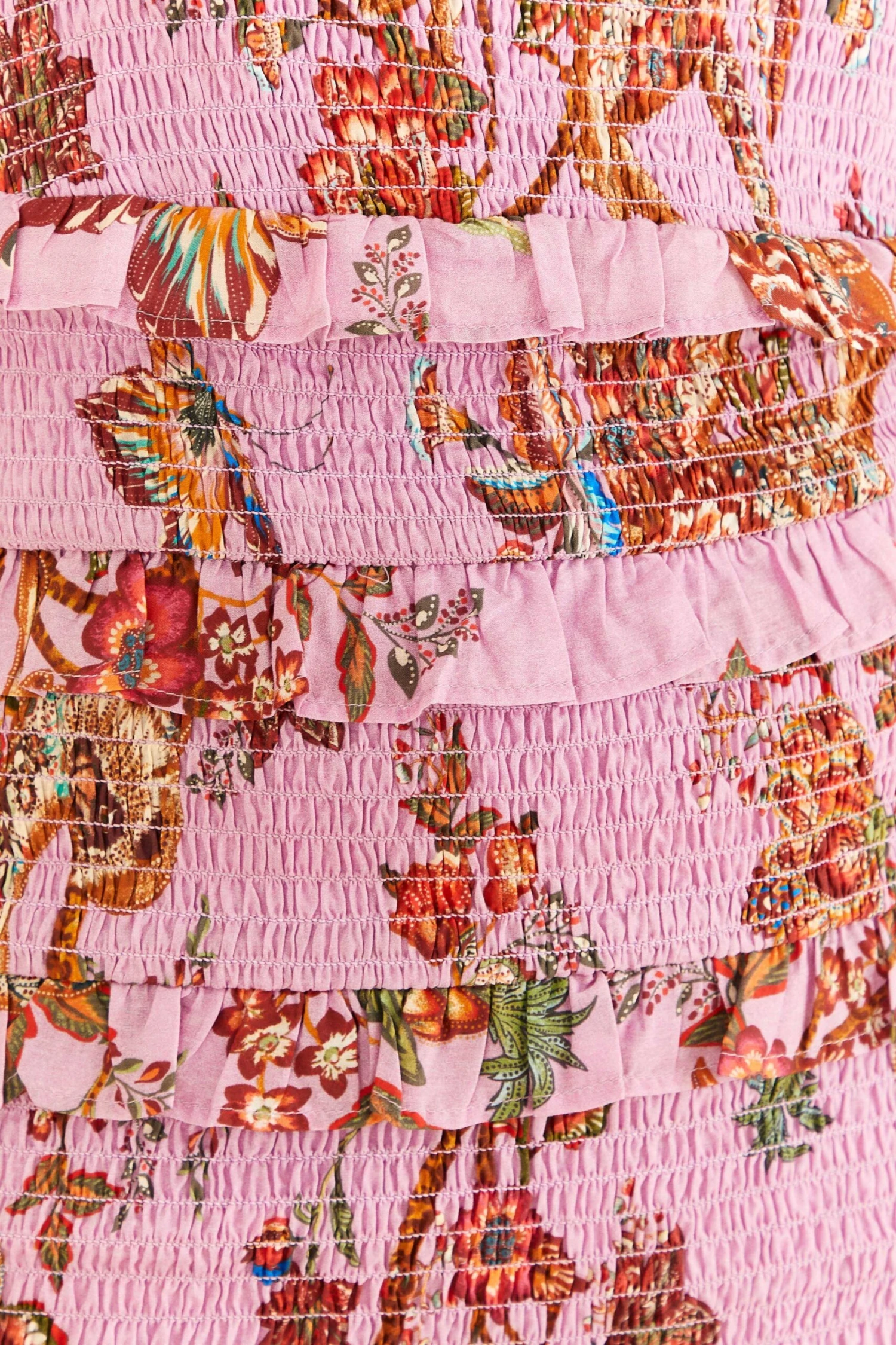 Farm Rio Lilac Floral Monkey Smocked Mini Dress 5 Farm Rio Lilac Floral Monkey Smocked Mini Dress - Image 5