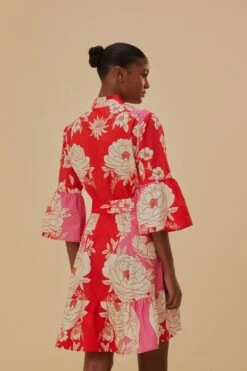 Farm Rio Pink Soft Garden Short Sleeve Mini Dress 10 Farm Rio Pink Soft Garden Short Sleeve Mini Dress -Farm Rio 315959 05