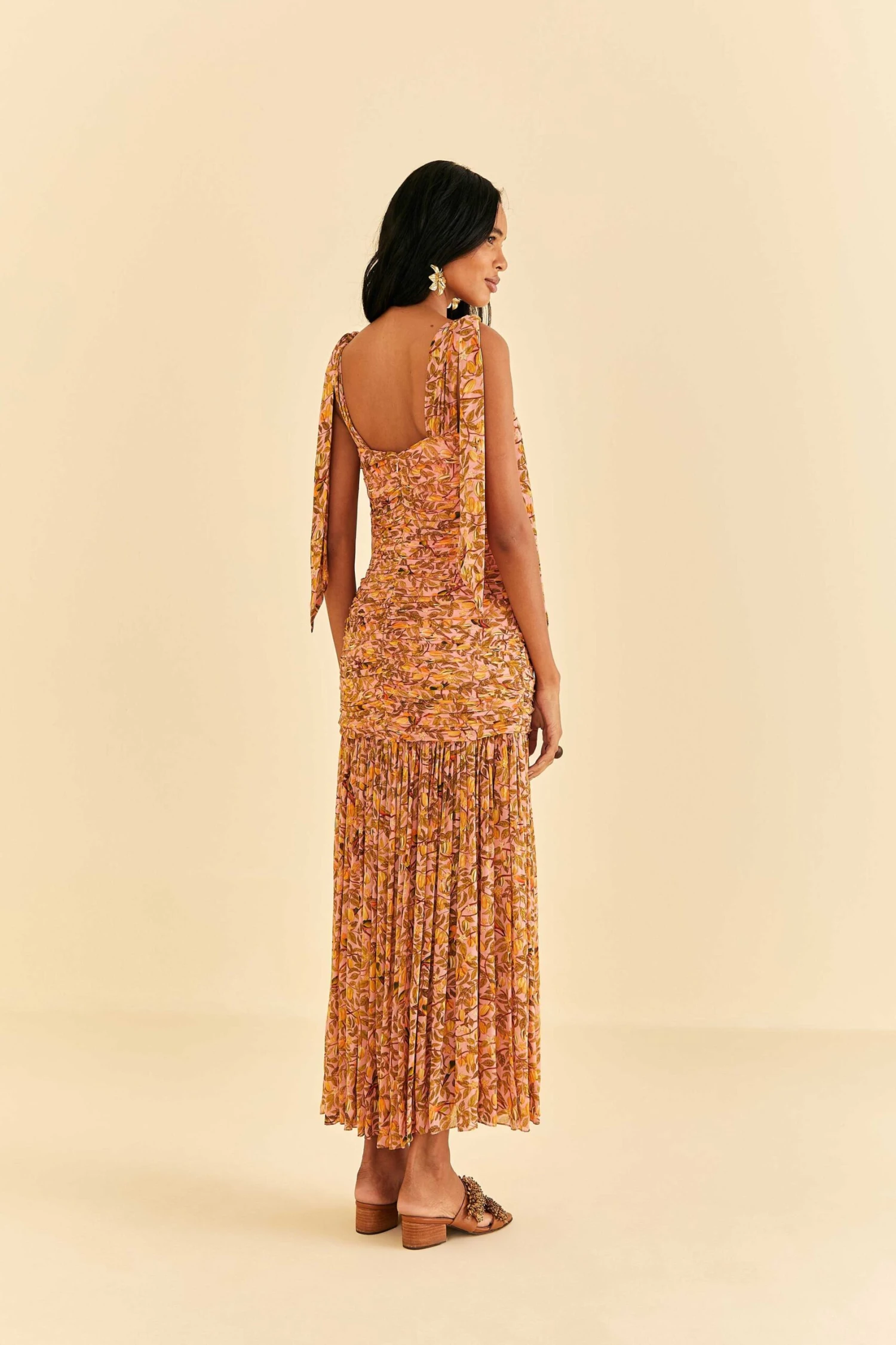 Farm Rio Light Pink Star Fruit Midi Dress 4 Farm Rio Light Pink Star Fruit Midi Dress - Image 4