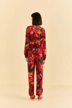Farm Rio Red Rooster Leaves Pants -Farm Rio 316429 04