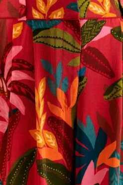 Farm Rio Red Rooster Leaves Pants -Farm Rio 316429 06