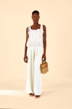 Farm Rio Off-White High Waist Pants