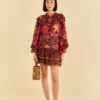 Farm Rio Pink Tropical Tapestry Mini Skirt