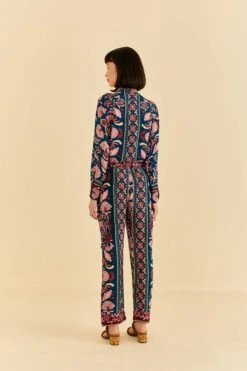 Farm Rio Teal Seashell Tapestry Cargo Pants 9 Farm Rio Teal Seashell Tapestry Cargo Pants -Farm Rio 318133 04