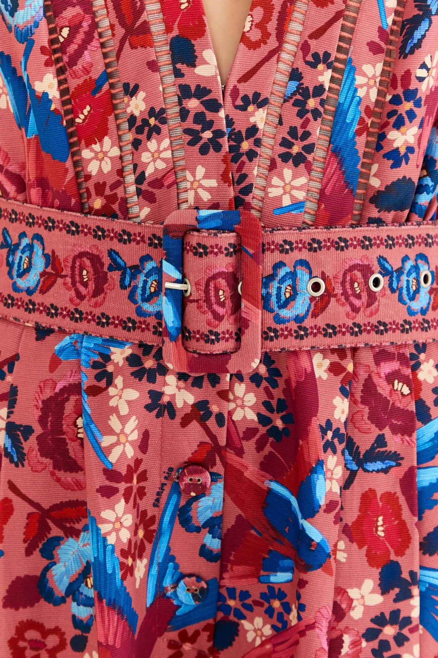 Farm Rio Blush Floral Birds Jumpsuit 6 Farm Rio Blush Floral Birds Jumpsuit - Image 6