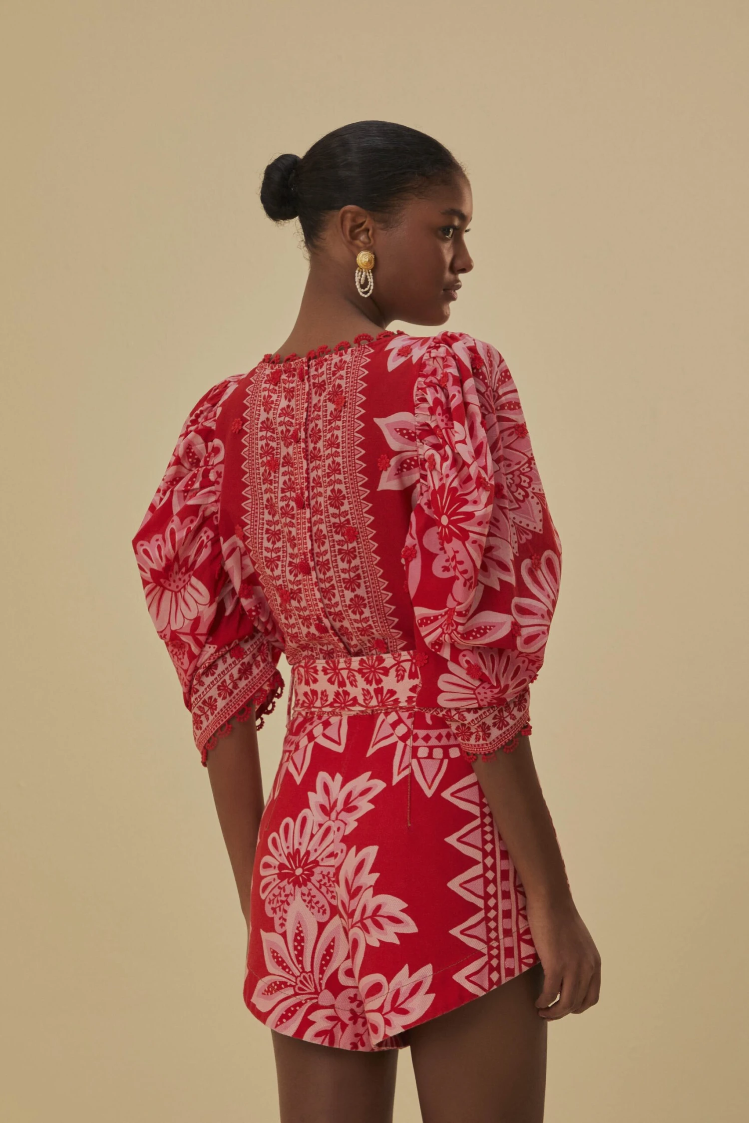 Flora Tapestry Red Shorts 3 Flora Tapestry Red Shorts - Image 3