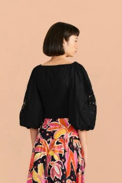 Farm Rio Black Embroidered Blouse 6 Farm Rio Black Embroidered Blouse -Farm Rio 318256 03