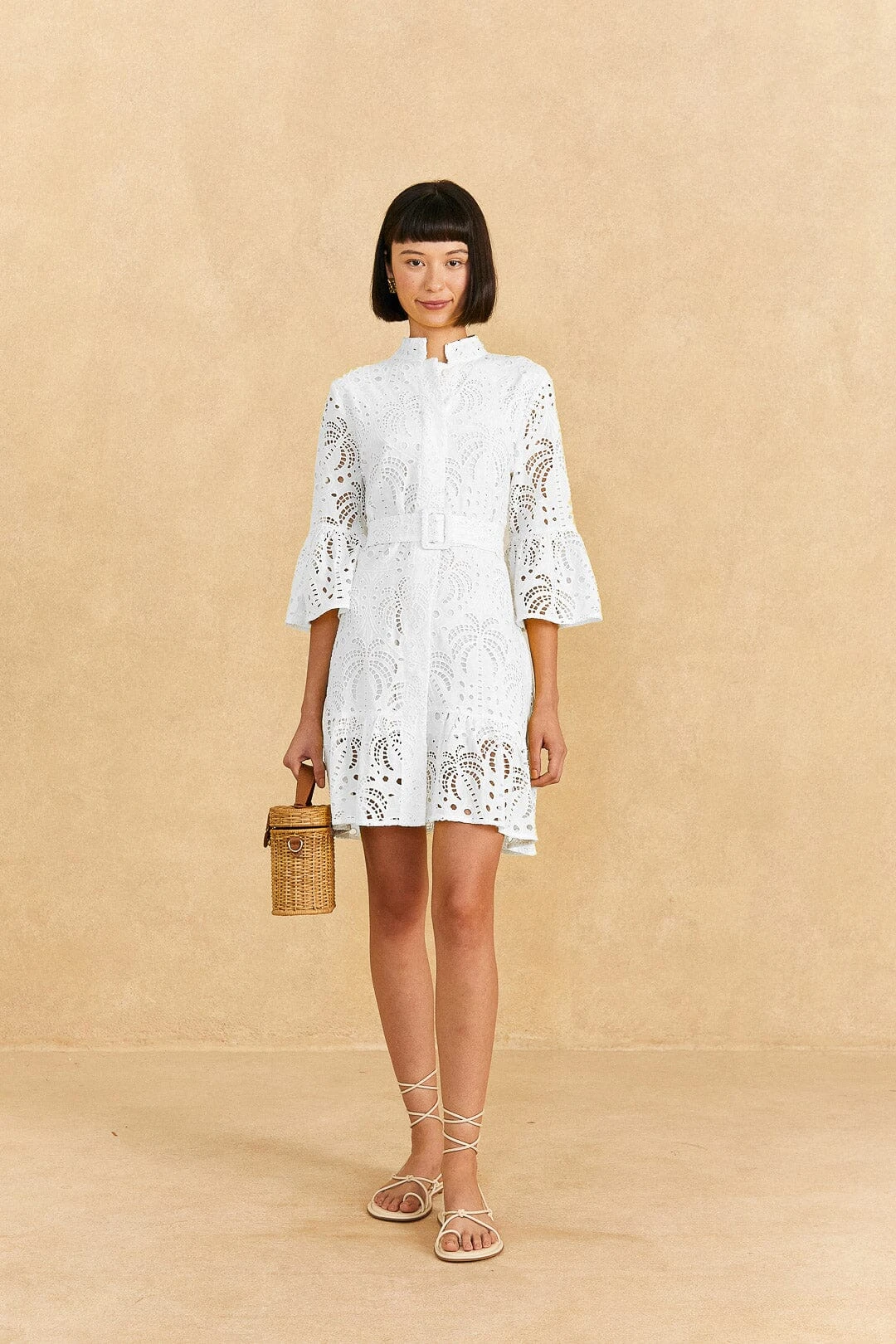 Farm Rio Off-White Palm Tree Mini Dress 2 Farm Rio Off-White Palm Tree Mini Dress - Image 2