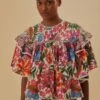 Farm Rio Off-White Tropical Yard Blouse