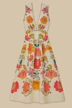 Off-White Floral Insects Euroflax™ Premium Linen Maxi Dress -Farm Rio 321158 07 7fbefd30 1826 4f24 b1dc b9e0463c4d1d