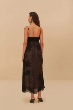 Black Special Lace Sleeveless Maxi Dress -Farm Rio 324896 04
