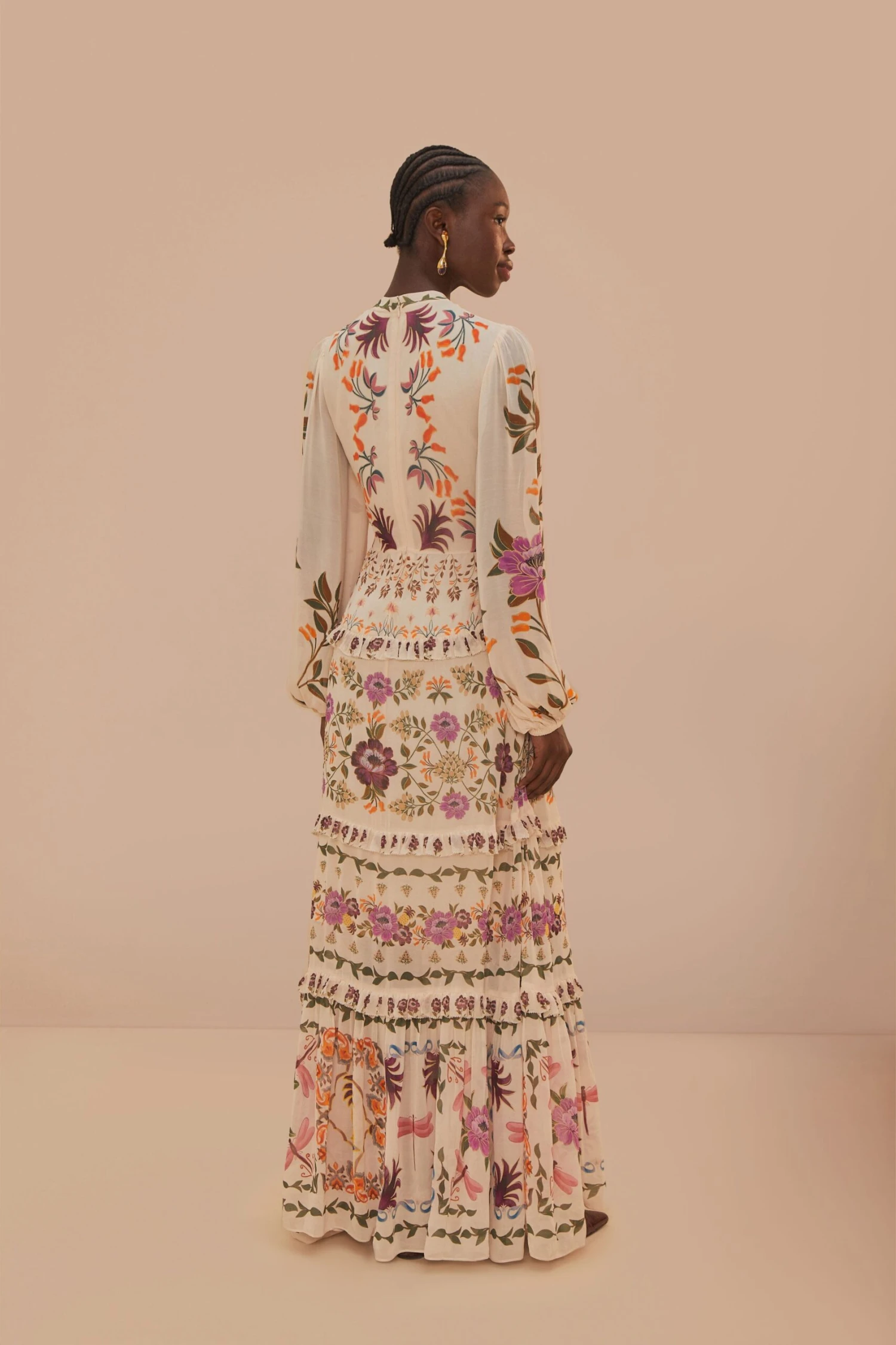 Cream Winter Garden Ruffle Maxi Dress 3 Cream Winter Garden Ruffle Maxi Dress - Image 3