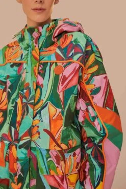 Multicolor Banana Leaves Ski Jacket 10 Multicolor Banana Leaves Ski Jacket -Farm Rio 325710 03