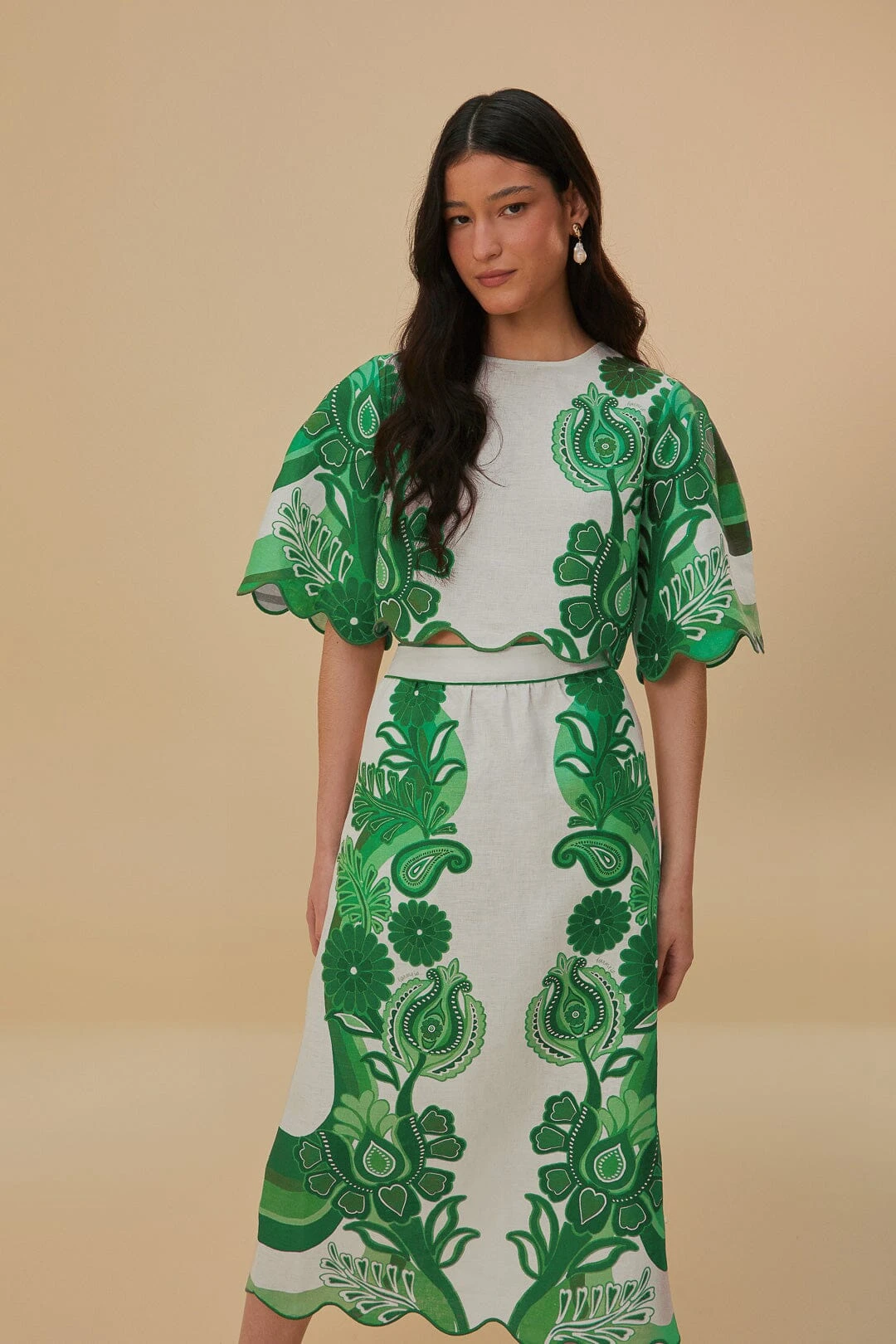 Green Color Festival Euroflax™ Midi Skirt 3 Green Color Festival Euroflax™ Midi Skirt - Image 3