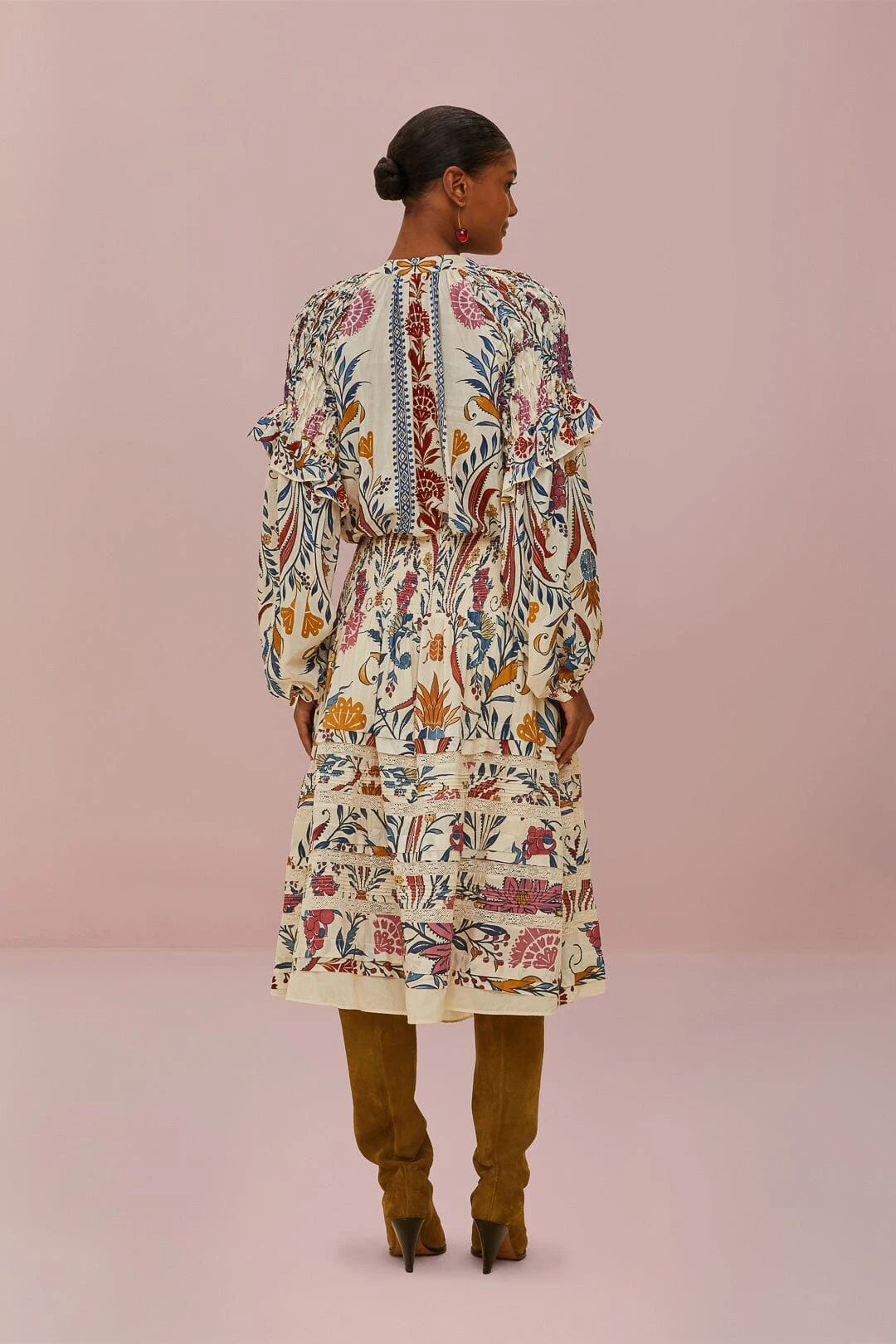 Cream Romantic Lightness Midi Skirt 4 Cream Romantic Lightness Midi Skirt - Image 4