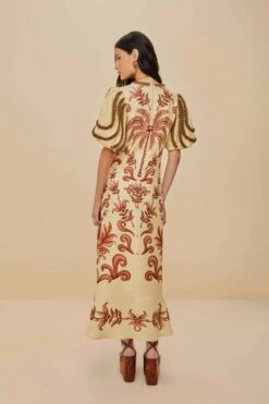 Off-White Milani Euroflax™ Premium Linen Maxi Dress -Farm Rio 328798 04