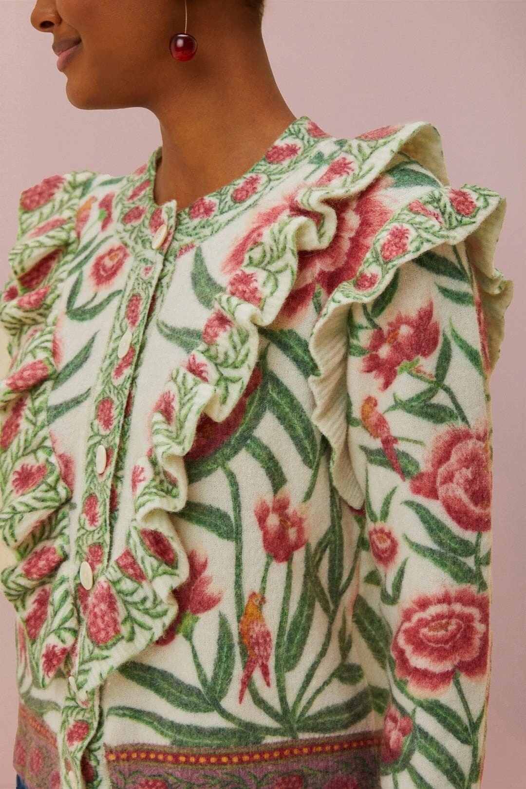 Cream Ainika Delicate Knit Cardigan 2 Cream Ainika Delicate Knit Cardigan - Image 2