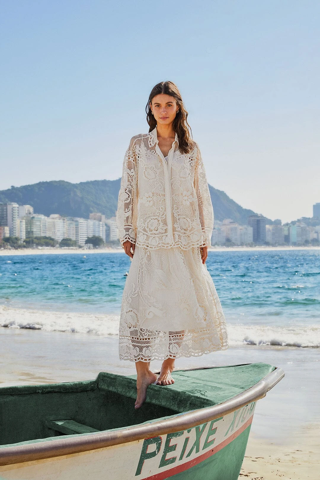 Off-White Swan Lake Guipure Midi Skirt 1 Off-White Swan Lake Guipure Midi Skirt