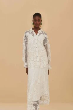 Off-White Swan Lake Guipure Midi Skirt 10 Off-White Swan Lake Guipure Midi Skirt -Farm Rio 329274 04