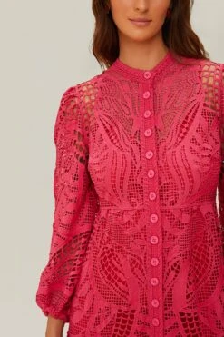 Pink Guipire Maxi Dress -Farm Rio 329424 04