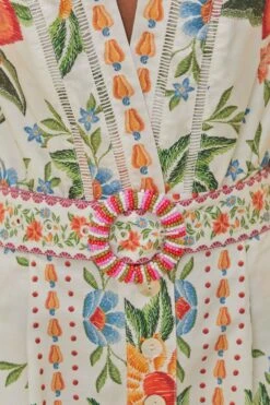 Off-White Bloom Garden LENZING™ ECOVERO™ Euroflax™ Romper 11 Off-White Bloom Garden LENZING™ ECOVERO™ Euroflax™ Romper -Farm Rio 331187 00