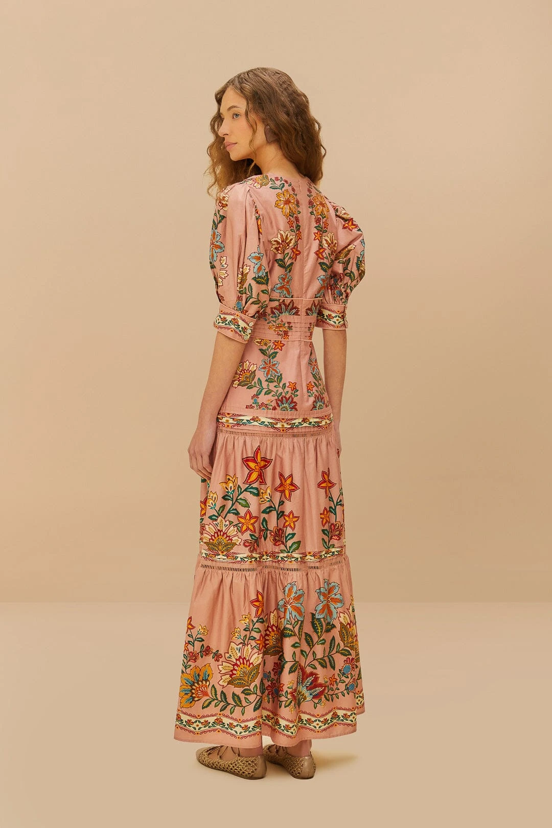 Pink Garden Delight Short Sleeve Maxi Dress 4 Pink Garden Delight Short Sleeve Maxi Dress - Image 4