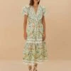Off-White Folk Floral Lace Midi Dress