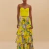 Yellow Jellyfish Bouquet Maxi Skirt