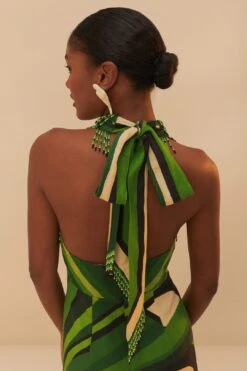 Green Toucan Tree LENZING™ ECOVERO™ Euroflax™ Maxi Dress -Farm Rio 331968 05