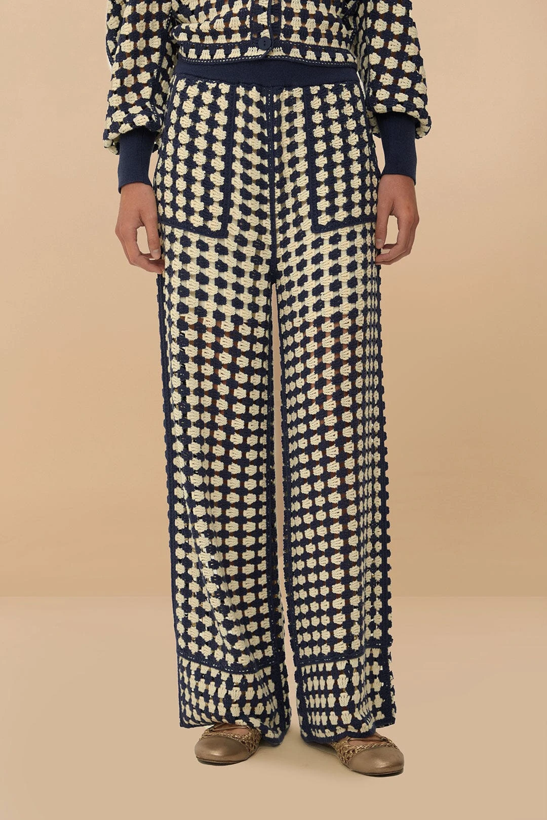 Blue & White Crochet Pants 2 Blue & White Crochet Pants - Image 2