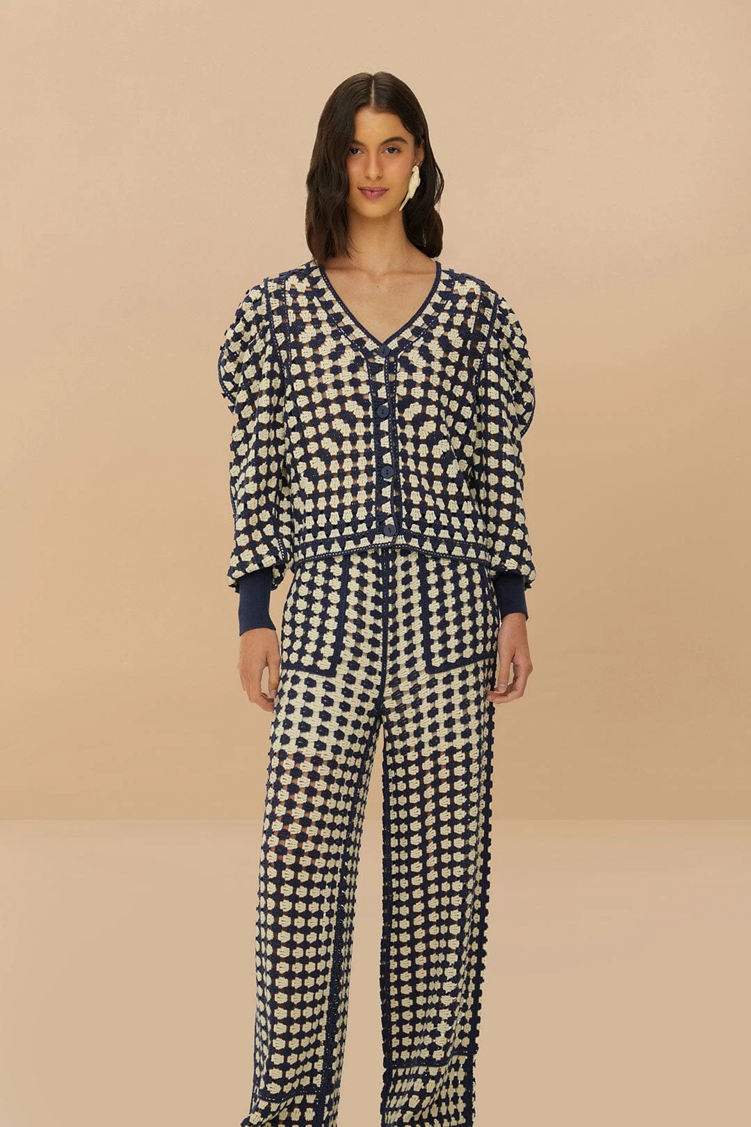 Blue & White Crochet Pants 3 Blue & White Crochet Pants - Image 3