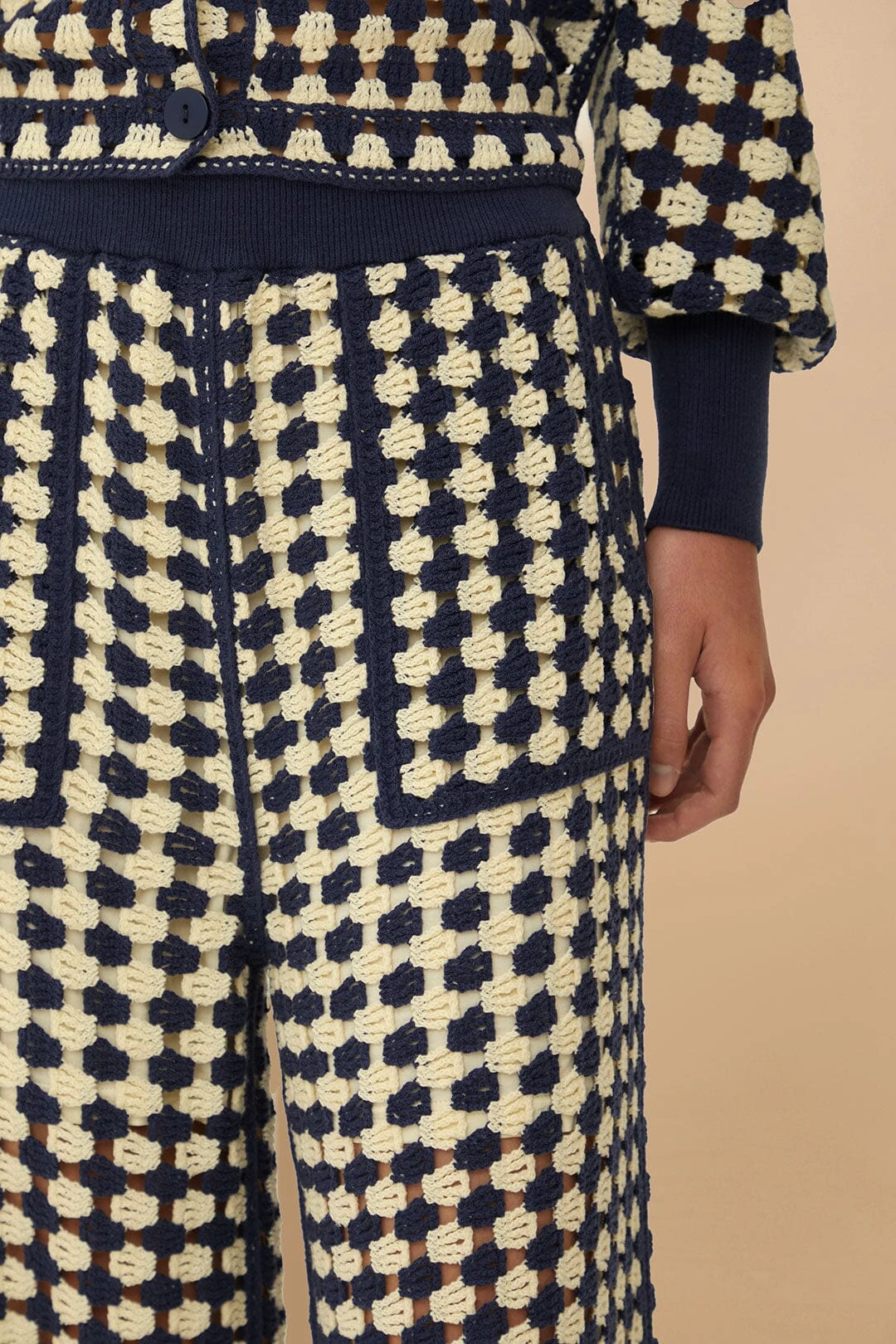 Blue & White Crochet Pants 5 Blue & White Crochet Pants - Image 5