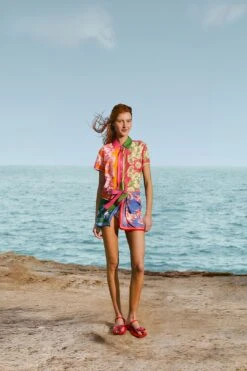 Mixed Scarves Floral Elegance Mini Skirt