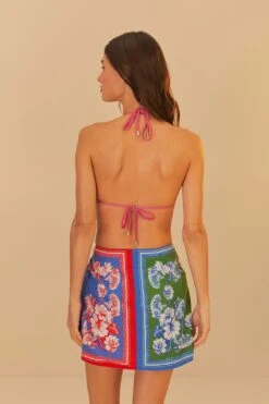 Mixed Scarves Floral Elegance Mini Skirt 8 Mixed Scarves Floral Elegance Mini Skirt -Farm Rio 332446 04
