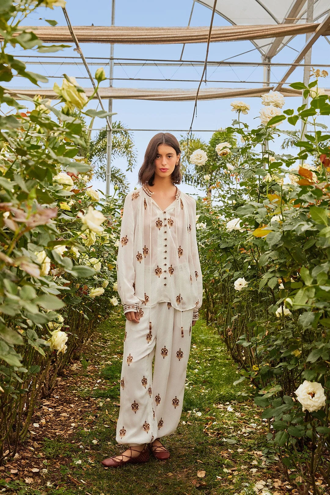 Off-White Anchor Tapestry Embroidered Pants 1 Off-White Anchor Tapestry Embroidered Pants