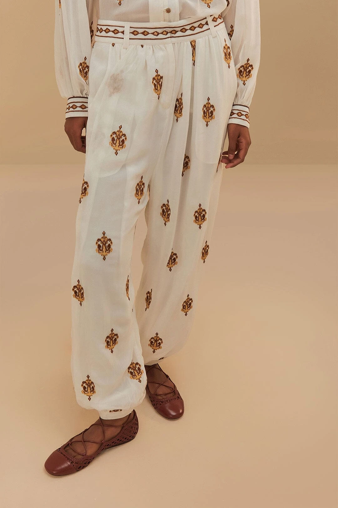 Off-White Anchor Tapestry Embroidered Pants 2 Off-White Anchor Tapestry Embroidered Pants - Image 2