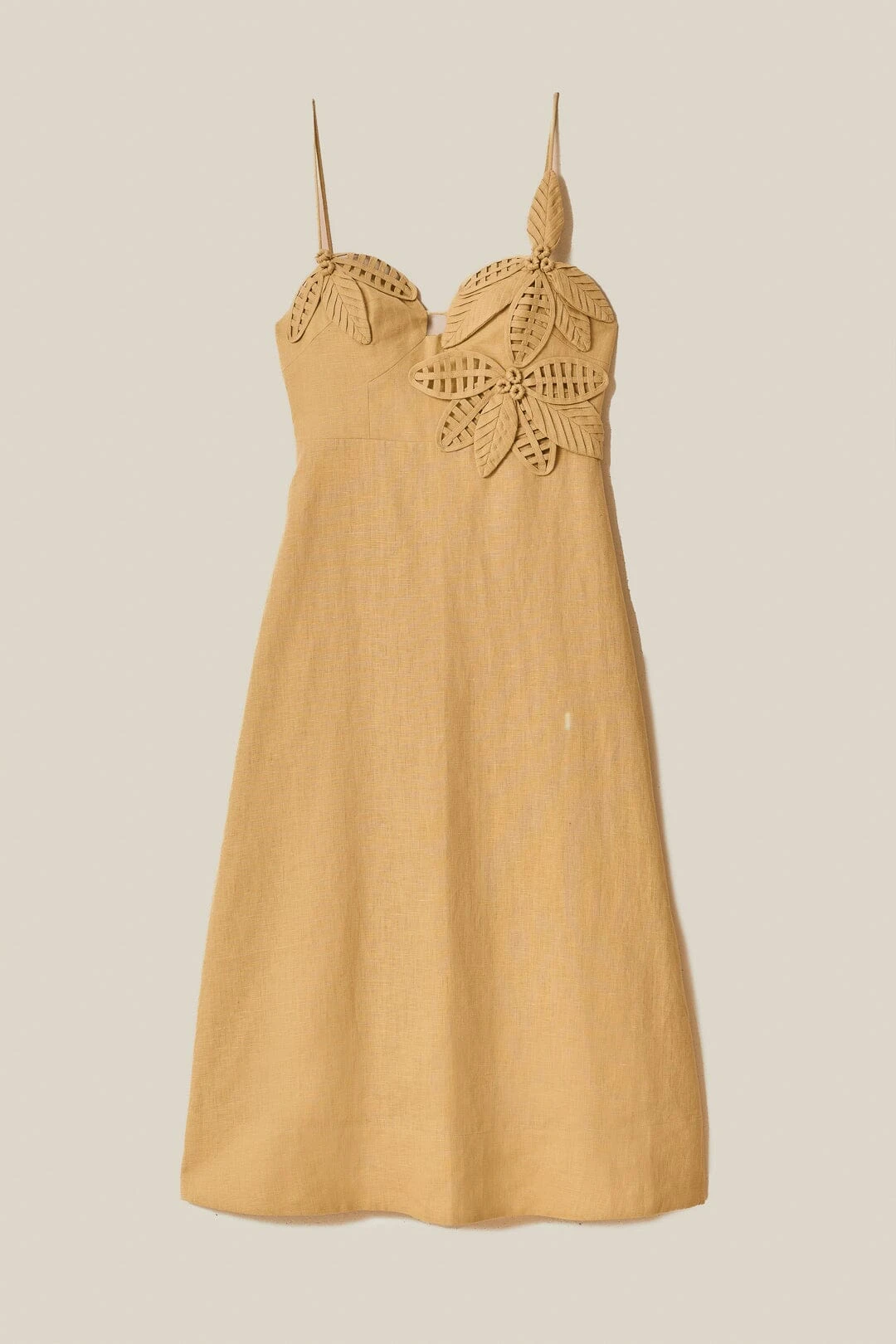 Sand 3D Flower Bodice Midi Dress 4 Sand 3D Flower Bodice Midi Dress - Image 4