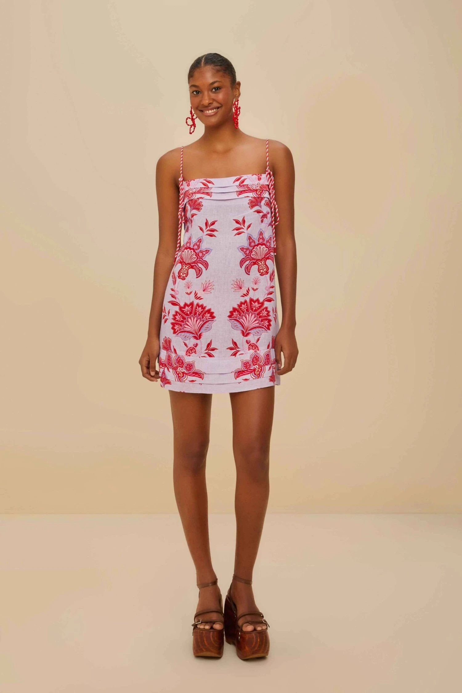 Lilac Porcelain Garden Euroflax™ Premium Linen Mini Dress 1 Lilac Porcelain Garden Euroflax™ Premium Linen Mini Dress