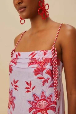 Lilac Porcelain Garden Euroflax™ Premium Linen Mini Dress 6 Lilac Porcelain Garden Euroflax™ Premium Linen Mini Dress -Farm Rio 335813 03