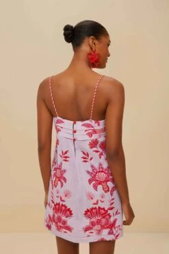 Lilac Porcelain Garden Euroflax™ Premium Linen Mini Dress 7 Lilac Porcelain Garden Euroflax™ Premium Linen Mini Dress -Farm Rio 335813 04