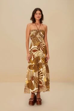 Sand Shell Mix Euroflax™ Premium Linen Maxi Dress