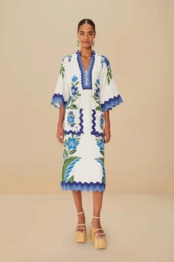 Off-White Tropicance Tunic LENZING™ ECOVERO™ Euroflax™ Midi Dress