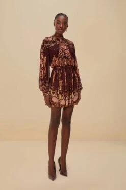 Burgundy Bella Knotted Neckline Mini Dress