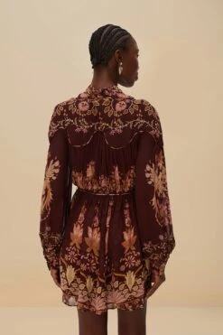 Burgundy Bella Knotted Neckline Mini Dress -Farm Rio 335871 04 8a92115d 1ecf 42ad 805c bbae03074bc8