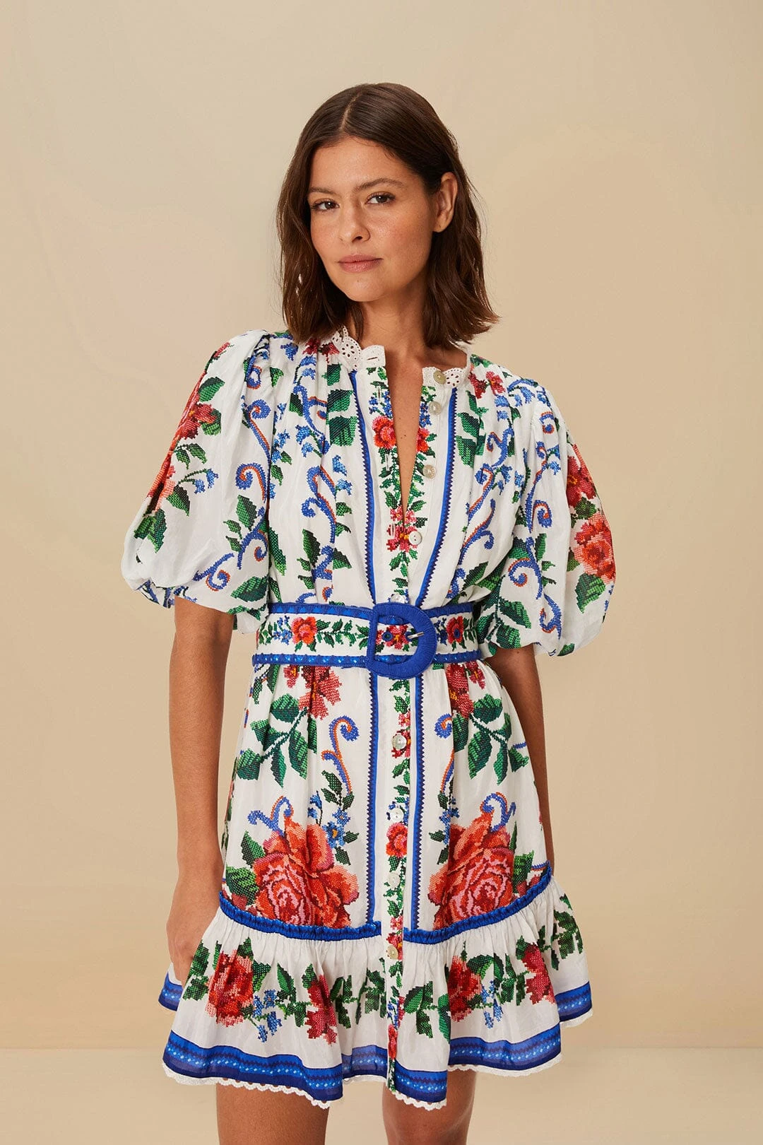 Off-White Flower Tapestry Mini Dress 1 Off-White Flower Tapestry Mini Dress