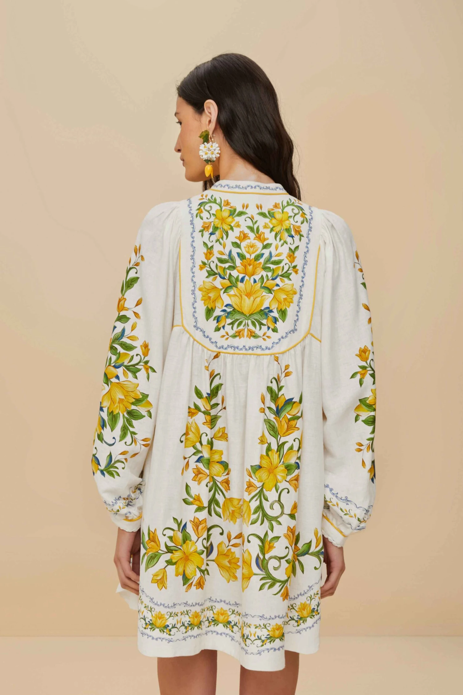 Off-White Sicily LENZING™ ECOVERO™ Euroflax™ Mini Dress 4 Off-White Sicily LENZING™ ECOVERO™ Euroflax™ Mini Dress - Image 4