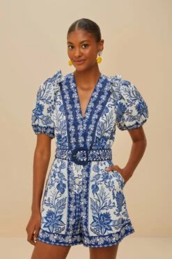 Off-White Shell Garden Organic Cotton Romper 6 Off-White Shell Garden Organic Cotton Romper -Farm Rio 336137 02